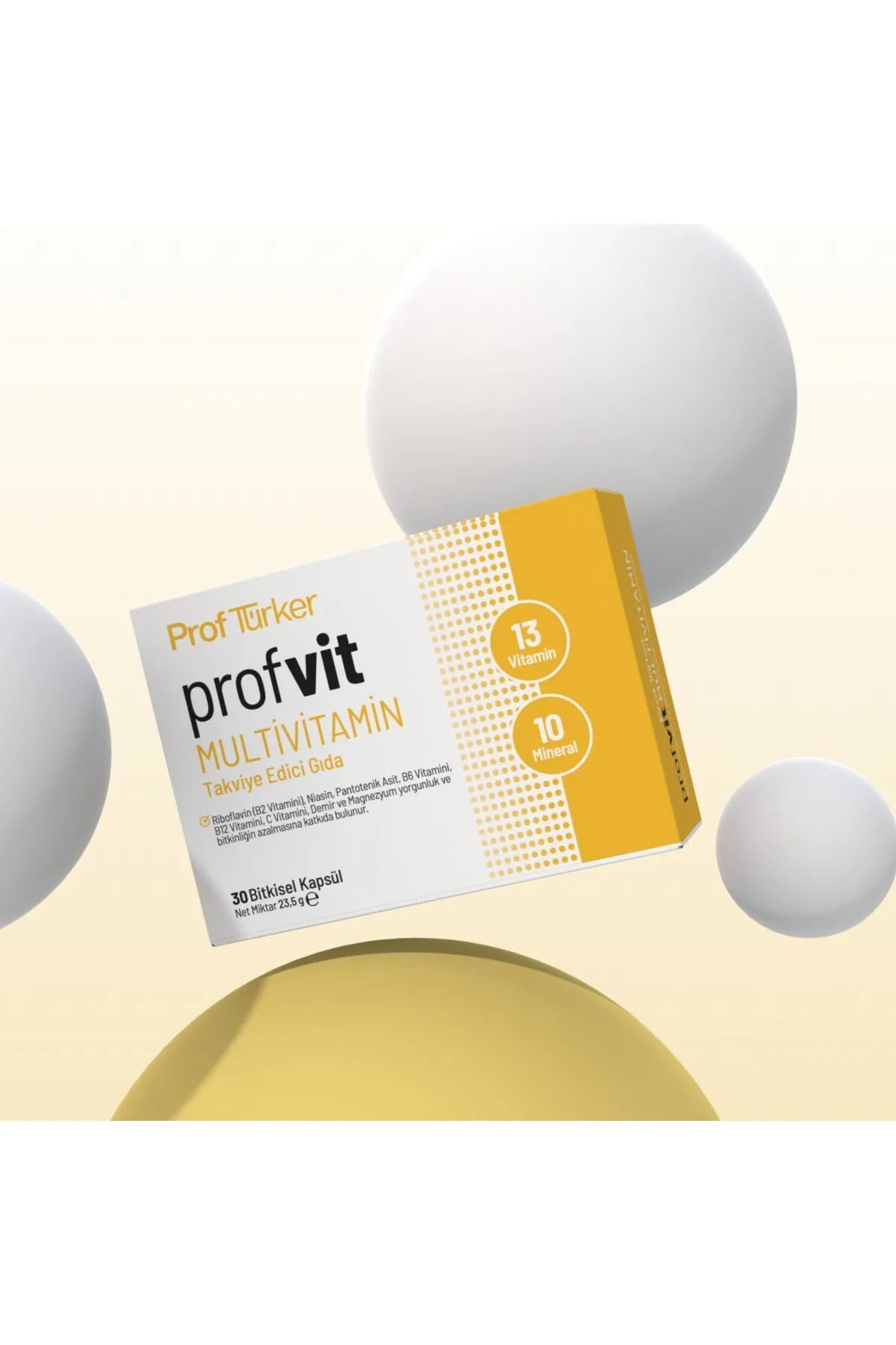 ProfTürker Profvit Multivitamin - 13 Vitamin, 10 Mineral ve Bitkisel İçerikli Takviye