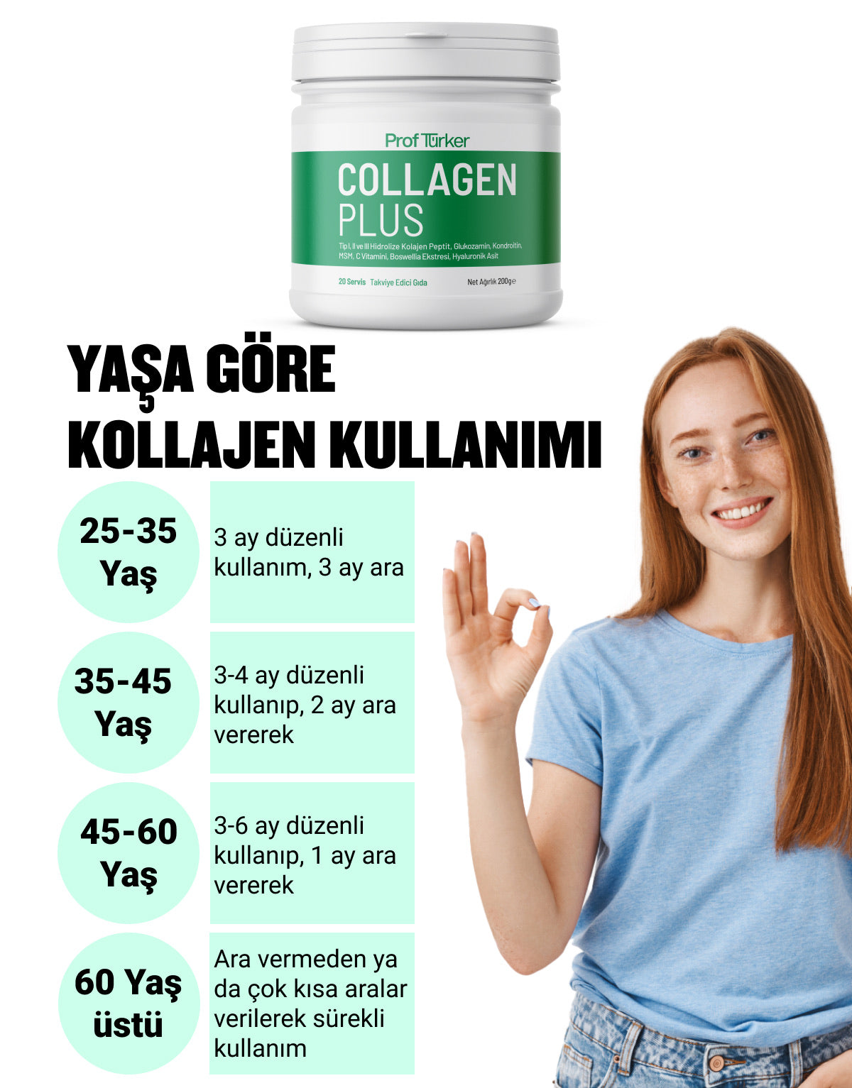 ProfTürker Collagen Plus 200 gr – Kolajen, Glukozamin, Kondroitin, MSM, Boswellia