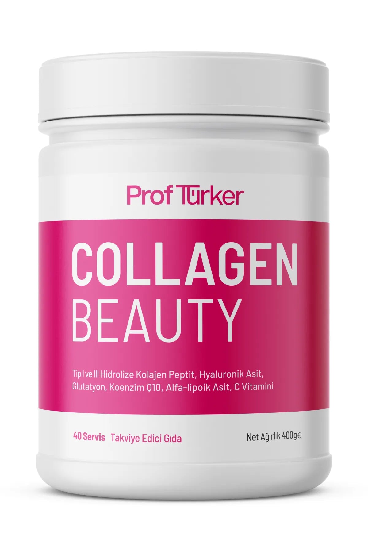 ProfTürker Collagen Beauty 400 g – Hyaluronik asit, Glutatyon, Alfa-lipoik asit, Koenzim Q10