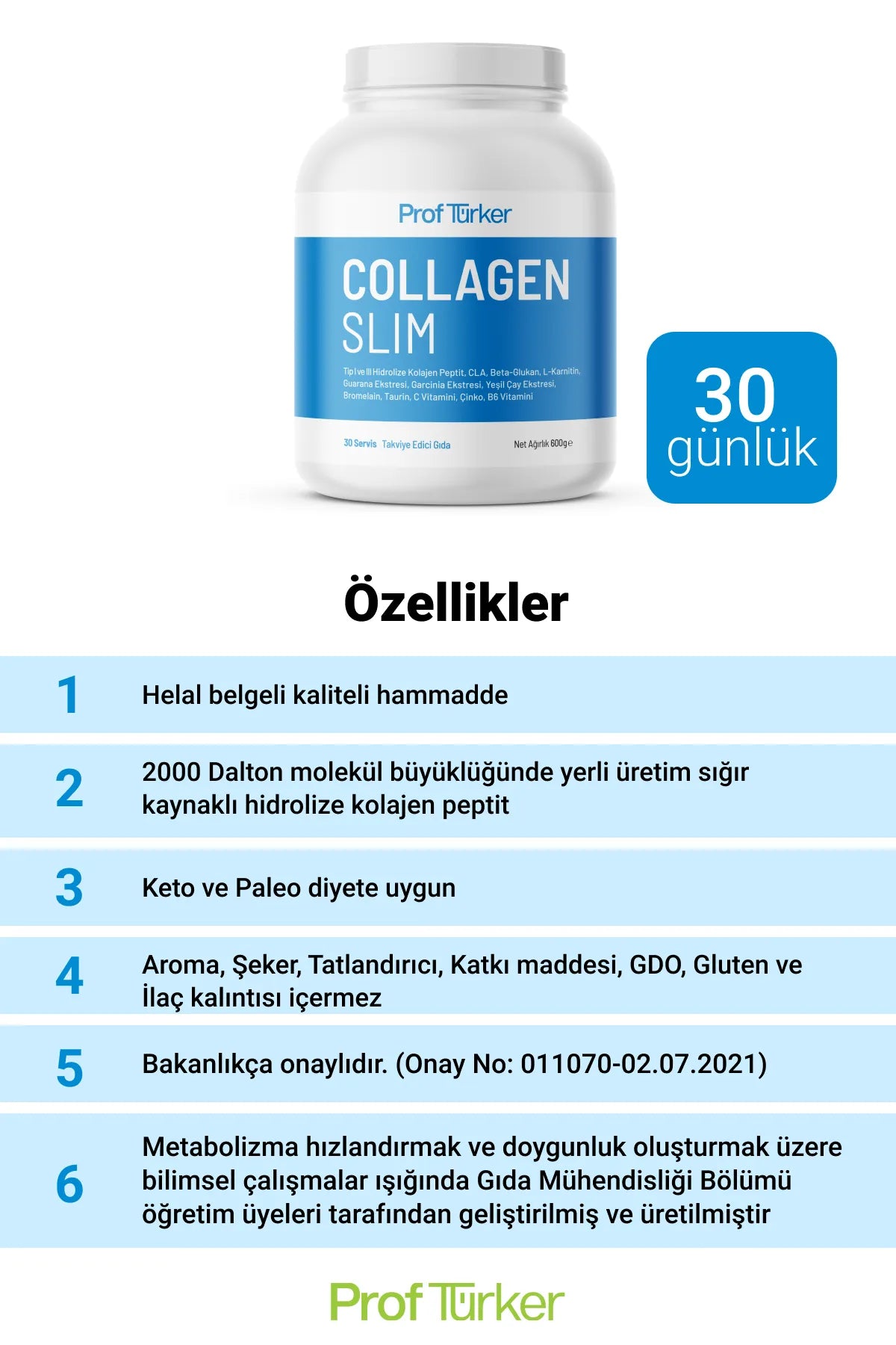 Collagen Slim 600 g- Kolajen ve Bitki Ekstreleri İçeren Toz Diyet Takviyesi