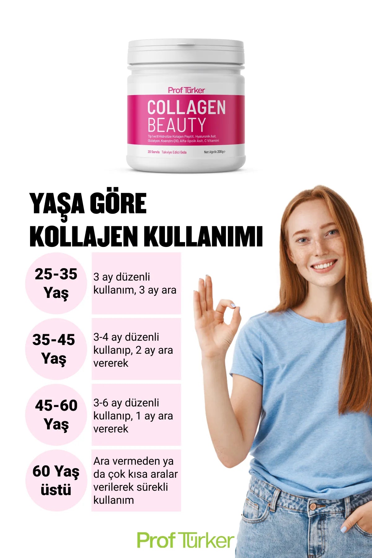 ProfTürker Collagen Beauty 200 g – Hyaluronik asit, Glutatyon, Alfa-lipoik asit, Koenzim Q10