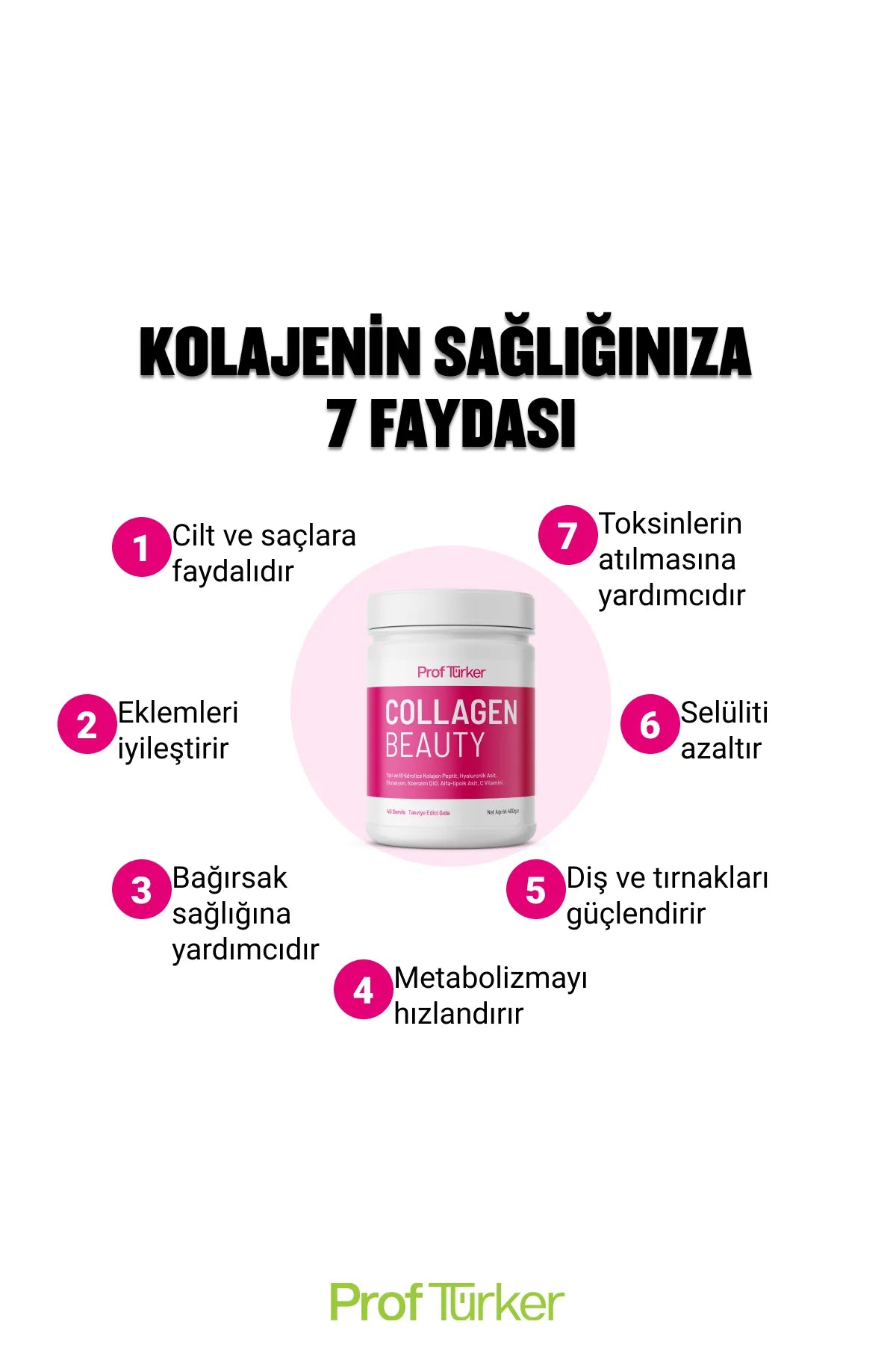 ProfTürker Collagen Beauty 200 g – Hyaluronik asit, Glutatyon, Alfa-lipoik asit, Koenzim Q10