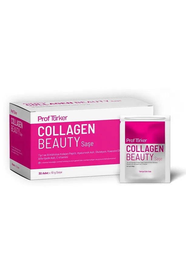 ProfTürker Collagen Beauty 30 Saşe – Hyaluronik asit, Glutatyon, Alfa-lipoik asit, Koenzim Q10