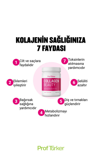 ProfTürker Collagen Beauty 400 g – Hyaluronik asit, Glutatyon, Alfa-lipoik asit, Koenzim Q10